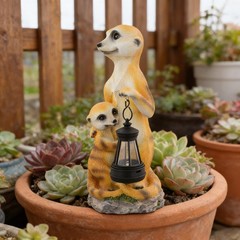 Decorative Resin Outdoor Solar Courtyard Lamp Garden Light 11 by 11 by 25 cm
