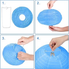 20PCS Colorful Paper Lanterns with Lights, Multicolor (Size 6» 8» 10» 12») C
