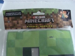 NEW SEALED Green Minecraft Paper Party Masks, 8ct – 4 Styles