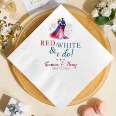 Personalized Red White & I Do Wedding Napkins Custom Decor SATTNA0715