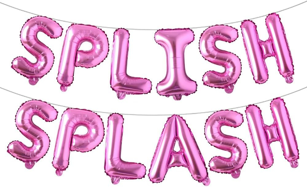 Splish Splash Birthday Decoration Boy 12Pcs 16 Inch Aluminum Foil Letters SPLISH
