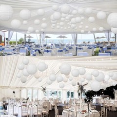10 Pcs white paper lanterns set (3 Pcs 6″ +3 Pcs 8″ +2pcs 10″+2Pcs 12″) Decor
