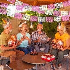 4 Pack 59 ft Mexican Papel Picado Banner Plastic Mexican Talavera Party Fiest…