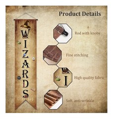 Wizard Banner Door Sign 2 Sets 47.2 x 11.8 Inch Decorations Harry Potter