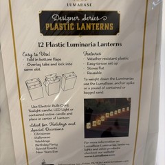 LumaBase Plastic Luminaria Lanterns, 12 Count (Pack of 1), Snowflake