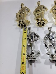 Kneeling Coach Trophy Toppers Figurine Lot 5Pc Gold Silver Plastic Sports Award