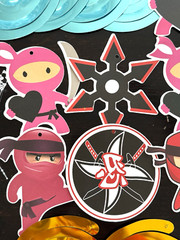 Pink Ninja Hanging Party Decorations & Swirls~Everything in Picture~NEW~FREESHIP