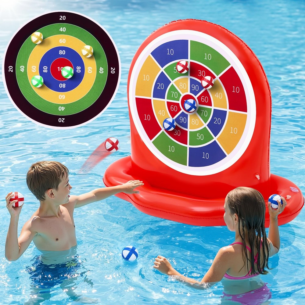 Pool Toys for Kids, Inflatable Dart Board Toss Water Game, Giant Pool Games f…