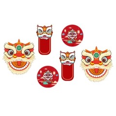 Chinese Style Self Adhesive Paper Fans Kid Hundred Days,Zhuazhou Party Decors