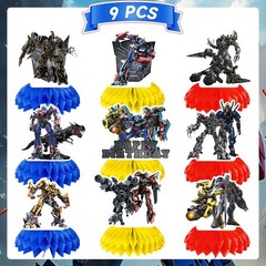 Transformers Birthday Party Centerpieces Set Bumblebee 3D Paper Honeycomb Stand