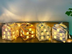 Colourful String Hanging Handmade Paper House party Christmas Xmas Table Decor