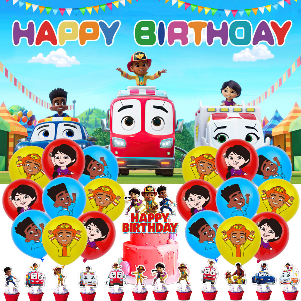 Firebuds Party Supplies Birthday Decorations Set Balloons Cake Toppers Banner