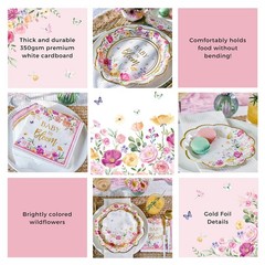 Baby in Bloom Tableware Set Baby Shower Party Supplies Plates and napkins