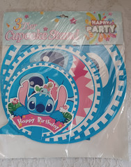 NEW~LILO & STITCH 3 TIER CARDBOARD CUPCAKE TREAT STAND BIRTHDAY PARTY DECORATION