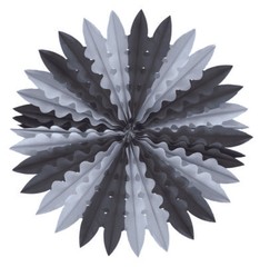 3 x 24 Inch / 60cm Black and White Paper Fan Decoration