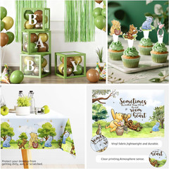 280pcs Classic Winnie Baby Shower Decorations Complete Party Set, for 25 Guests,
