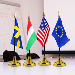 24 Pack Mini Desk Flag Stands Golden Table Flag Holders Mini Stands Ideal for…
