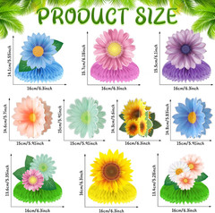 10 Pieces Sunflower Honeycomb Centerpiece Table Toppers, Autumn Summer Spring Bi