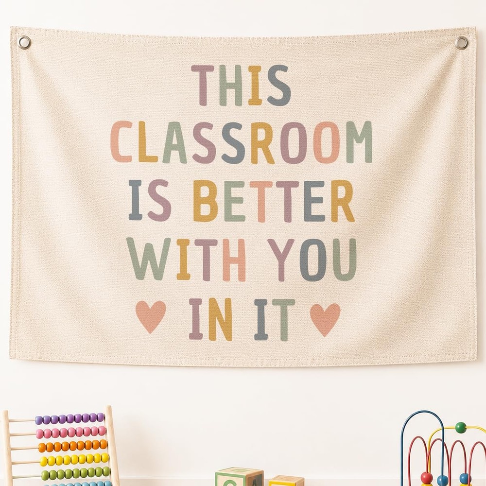 Boho Classroom Must Haves Wall Decor for Teacher, Pastel Welcome Sign Back To…