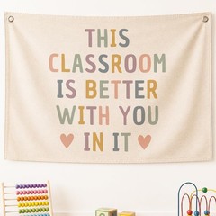 Boho Classroom Must Haves Wall Decor for Teacher, Pastel Welcome Sign Back To…