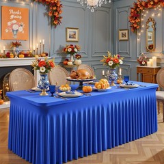 Shillance 6 Packs Royal Blue Tableclothes For 6 Foot Rectangle Table Wrinkle