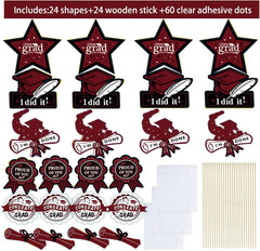 Graduation Decorations Maroon Black 2025/Burgundy Black Graduation Party Table D