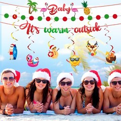 2 Pcs Summer Christmas Banner Baby It’s Warm Outside Banner Decorations Party…
