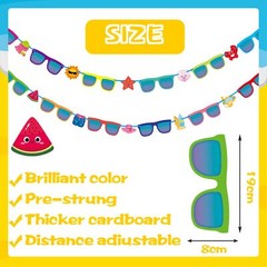 Summer Decorations Colorful Beach Sunglasses Banner Garland Party Supplies Gift