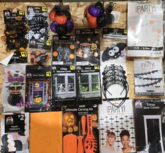 Bulk Halloween Decorations Set of 20 Pc, Decorating Party Pack, Spiders, Skull.