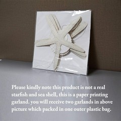 White Finger Starfish Sea Shell Garland Under The Sea Party Decorations Merma…