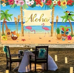 Hawaiian Aloha Luau Party Decoration, Extra Large Summer Luau Beach Party Banner