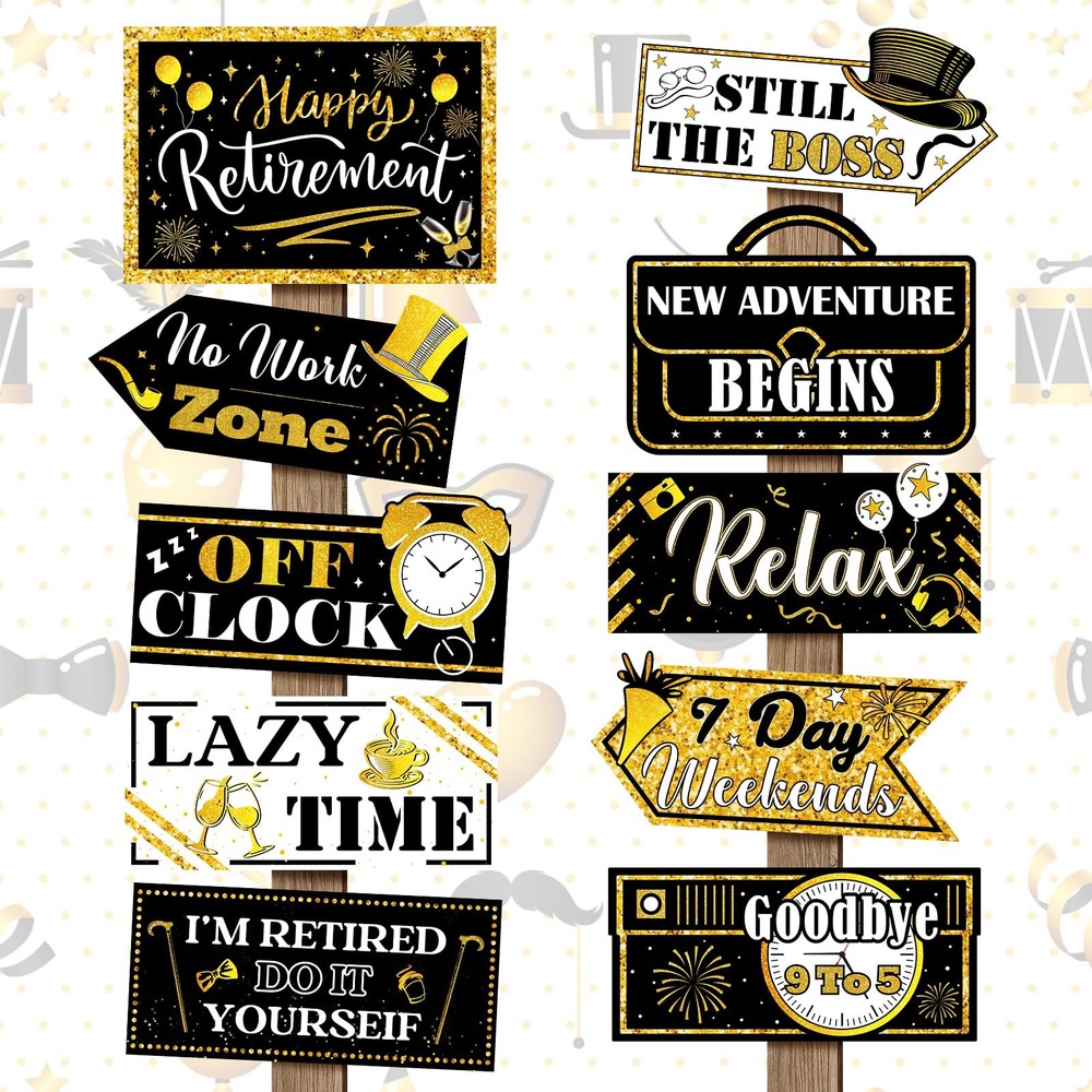 Retirement Party Decorations 20 Pieces Happy Retirement Party Signs for Black an