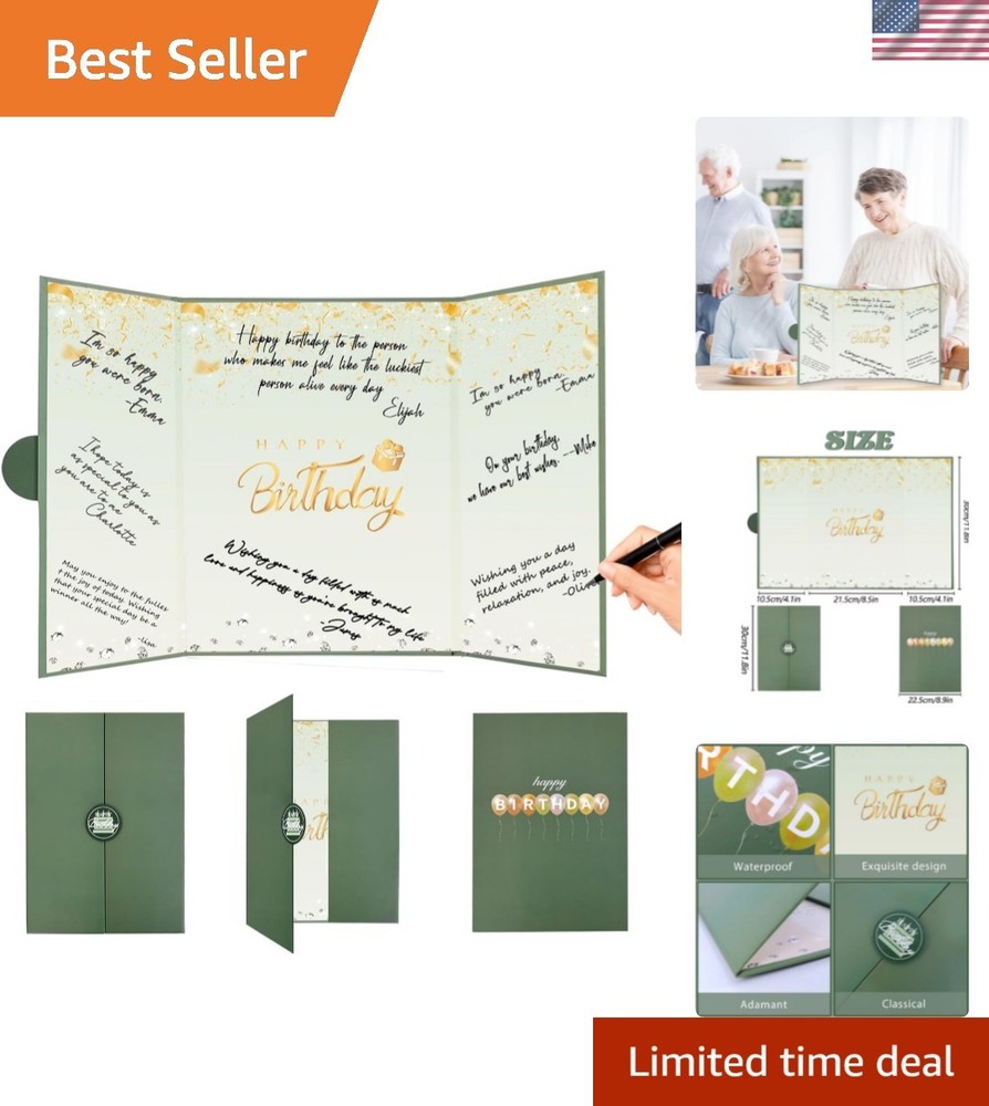 Green and Gold Birthday Decorations for Women Men, Creative Birthday Guest Si…