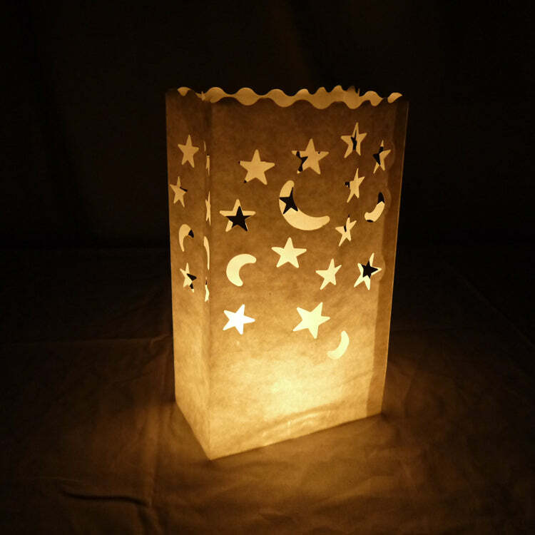 Quasimoon Star Moon Paper Luminaries / Luminary Lantern Bags Path Lighting (1…