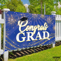 Graduation Decorations 2026 Congrats Grad Banner – 72X44 Inch, Blue Graduation B