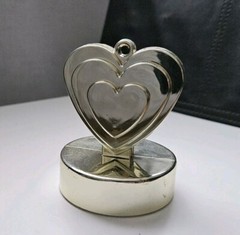 Heart shaped balloon weight in Hot pink / Silver / Gold Valentines, Anniversary.