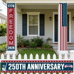 3 Pcs 250th Anniversary Banners 1776-2026 American Patriotic black