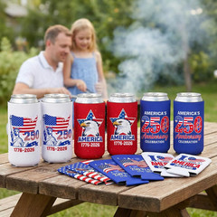 4Th of July Decorations Can Cooler Sleeves 250Th Anniversary Insulated Can Coole