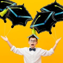 4 Pieces 22 Inches Black Graduation Cap Balloons, Large Academic Cap Shaped M…