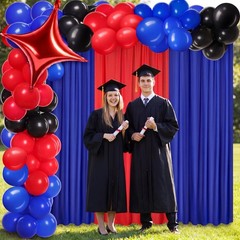 SmoothNovelty 57pcs 2026 Graduation Decorations Red Blue Black Balloon Arch K…