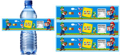 Birthday Water Bottle Labels, Gaming Theme Party Decorations, 8.5 x 2 inches