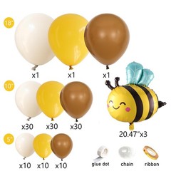 Bee Balloon Garland Arch Kit with Bumble Bee Foil Balloons, Mustard Yellow Sa…