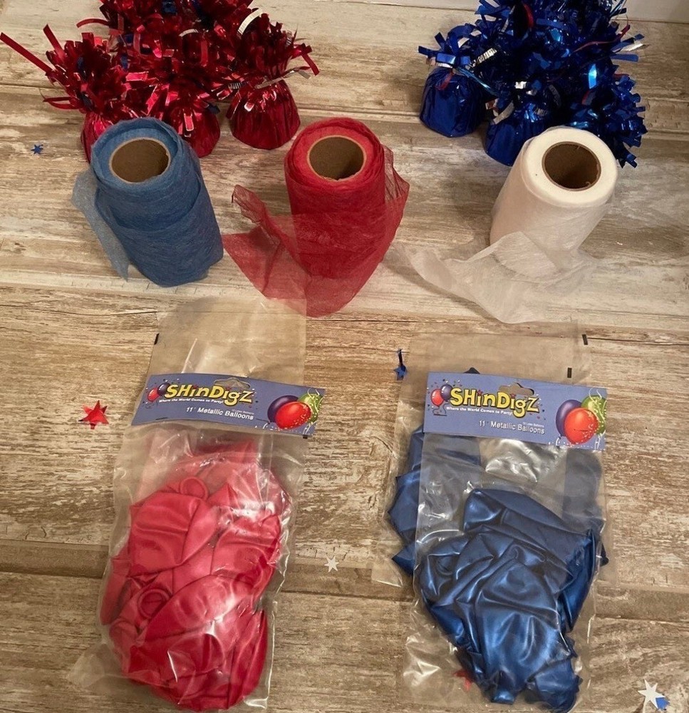 Bundle Celebration Supplies Red, White and Blue Party Decor 19 Pieces