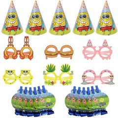 SpongeBob Party Decoration SpongeBob Birthday Supplies Set Blow Out Hat Glass