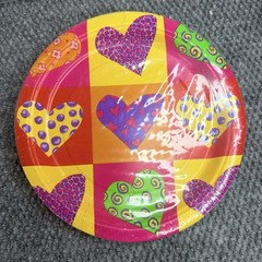 Mixed Lot Party Supplies Paper Plates Napkins Hanging Decor Hearts Summer
