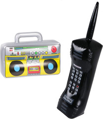 2PCS Inflatable Boombox and Mobile Phone – 80S 90S Party Decorations Supplies Co