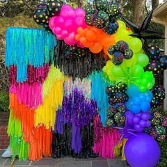 175Pcs Neon Balloons Arch Garland Kit, Glow in the Dark Balloons (Rainbow Star D