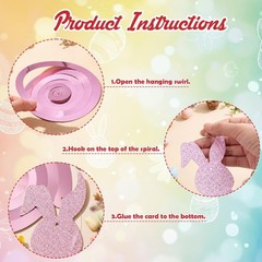 32 PCS Easter Bunny Glitter Hanging Swirl Ceiling Streamer Decor Set