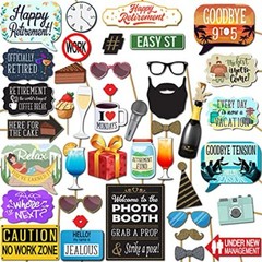 Retirement Photo Booth Props – 41-pc Photobooth Kit with 8 x 10-Inch Sign 60 …