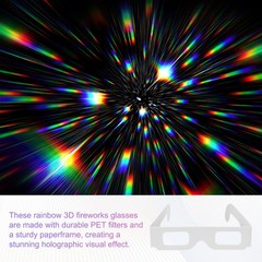 5 Pack 3D Diffraction Glasses Firework Diffraction Grating White